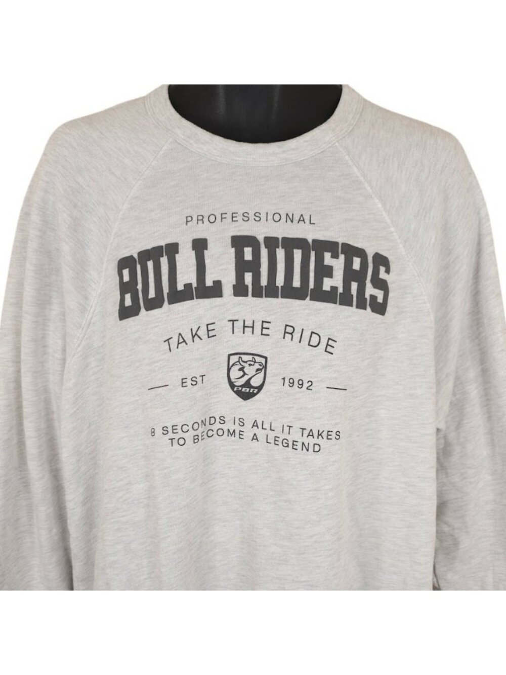 Professional Bull Riders Sweatshirt Mens Size Large Gray PBR Rodeo Bull Riding